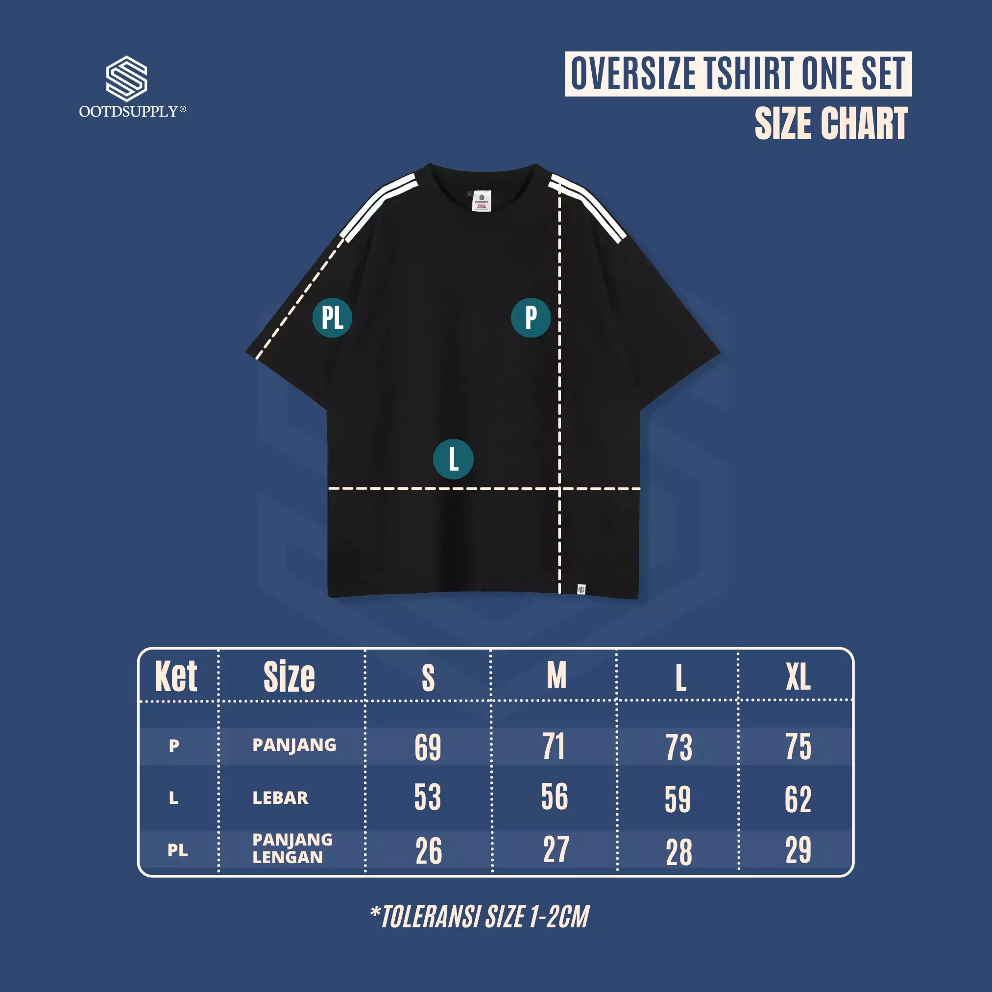 OOTDSUPPLY Oversized One Set (Atasan) Baby Terry Space Time 5th Colours l Oversize Tshirt | Kaos OneSet OSA001