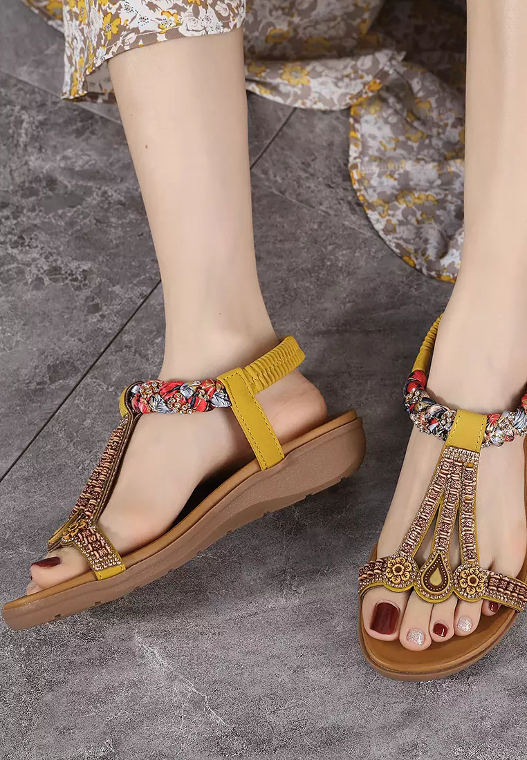Buy Twenty Eight Shoes Elastic Strap Flat Sandals ALM22303 Online