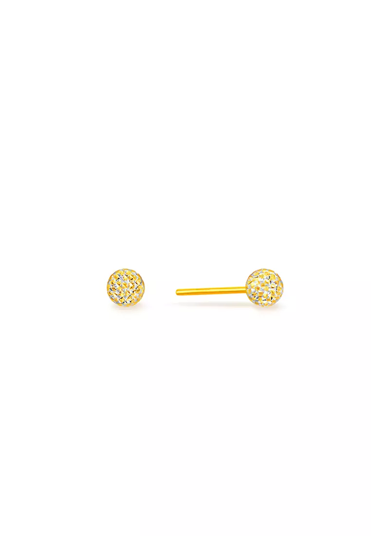 375/9K Gold Sphere Earrings S102D
