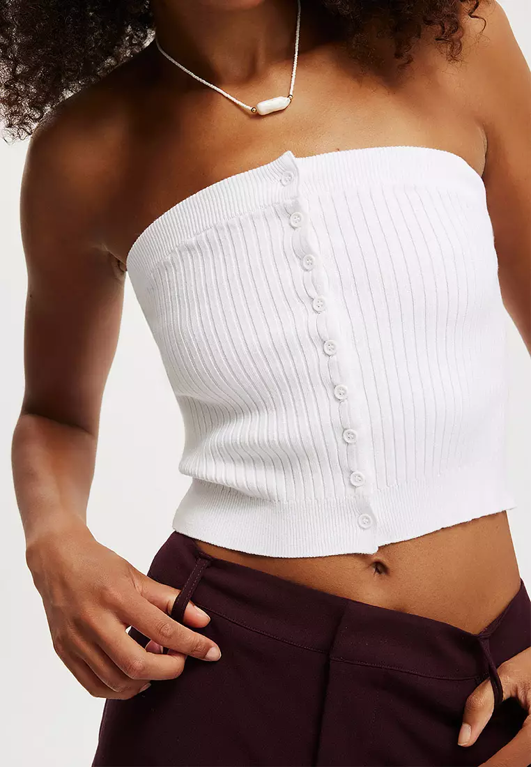 Baby Rib Button Bandeau