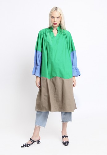 Jual Eugeneffectes Blocking Rainbow Dress Green Original Zalora