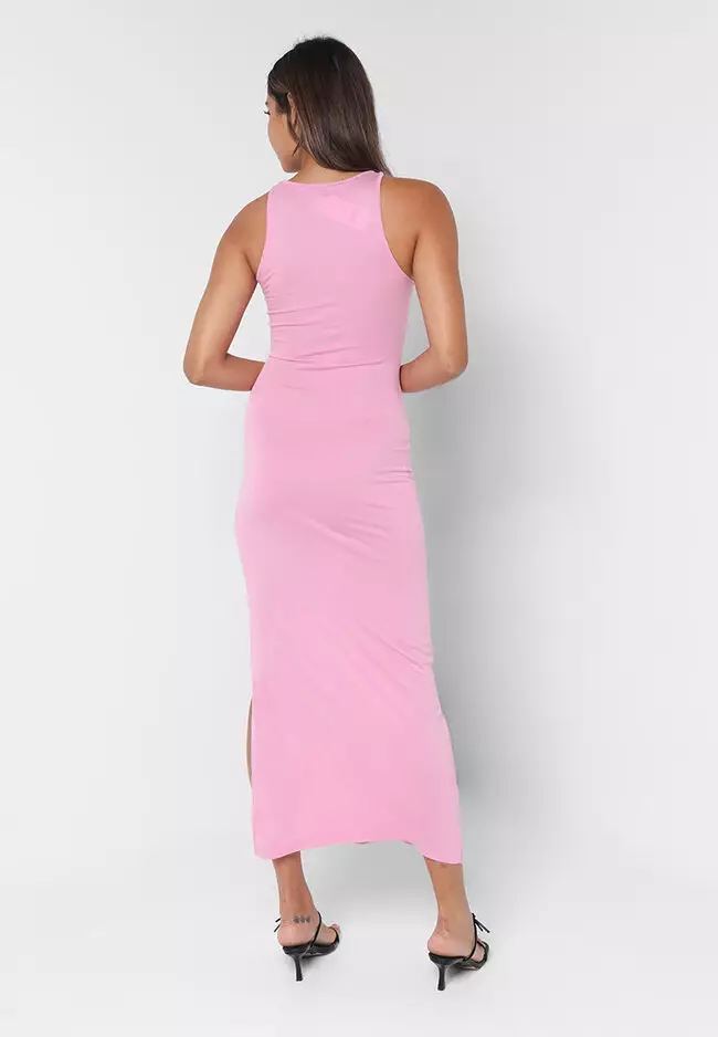 Solid Mead Racer Bodycon Dress
