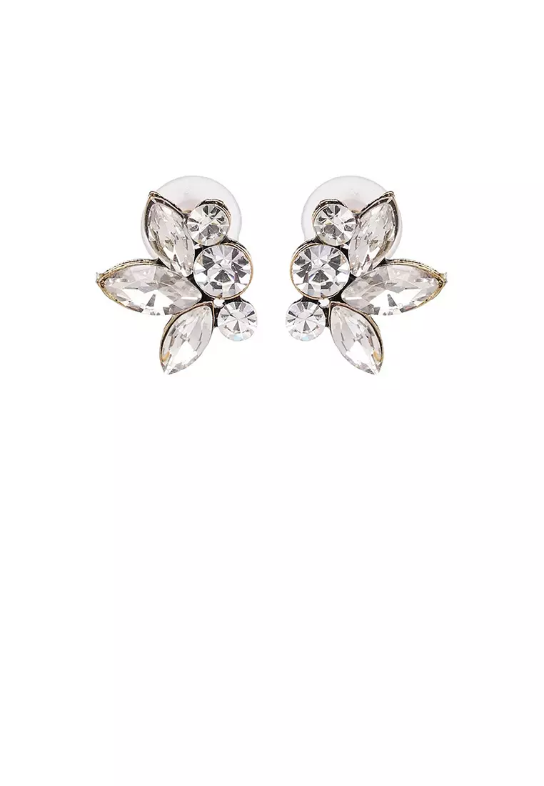 Cz stud shop earrings white gold