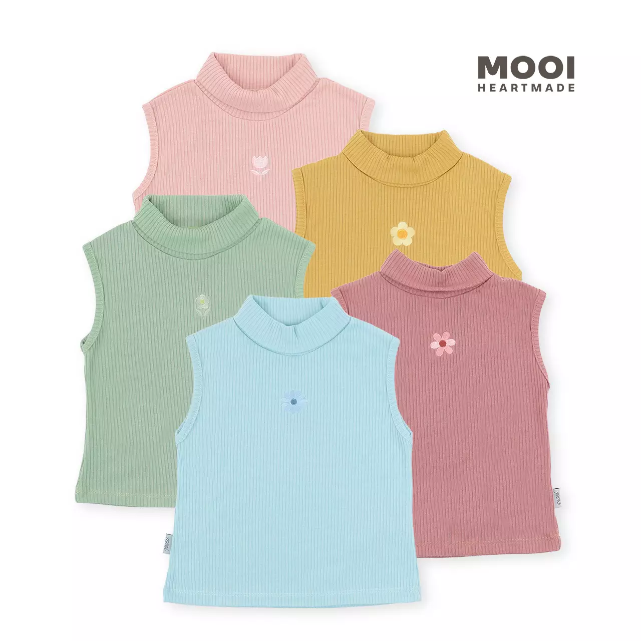 Mooi Atasan Anak Perempuan Yumiko Rib Top - Violet