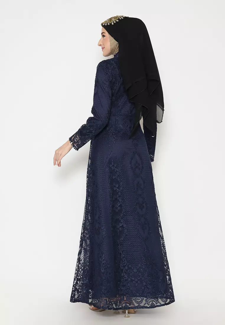 Bibiq Gamis Satin Tile Bordir