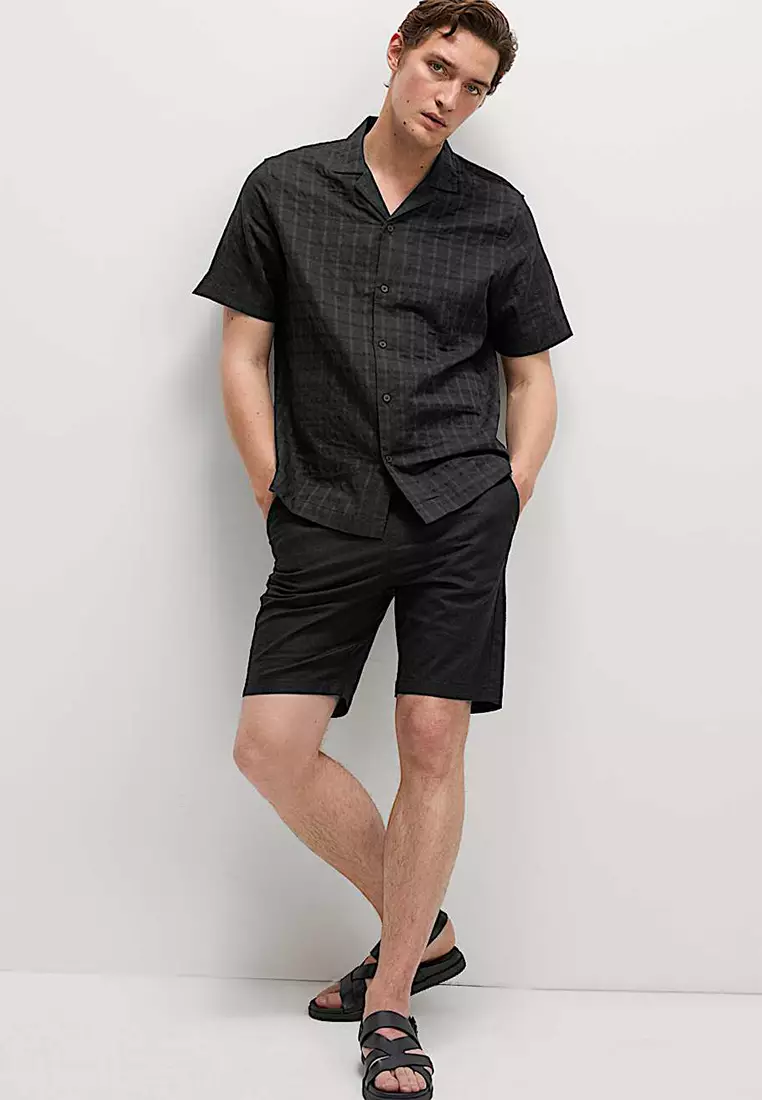 Cotton Rich Seersucker Check Shirt