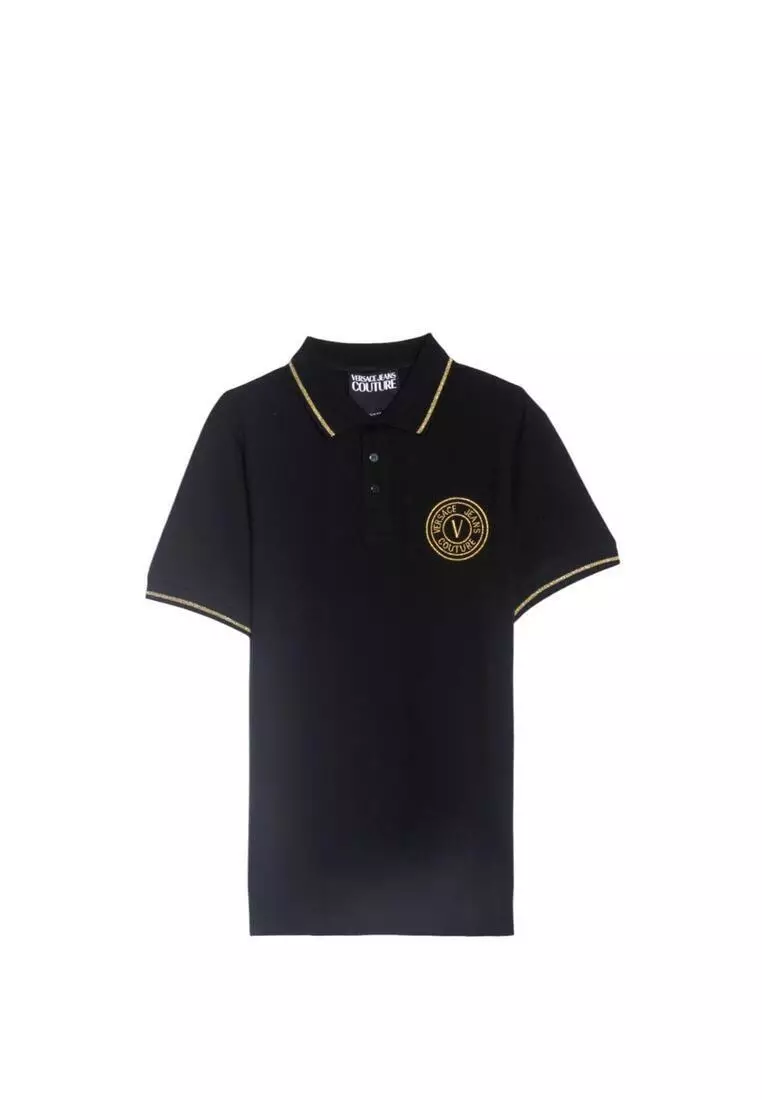 Embroidered V-Emblem Polo Shirt