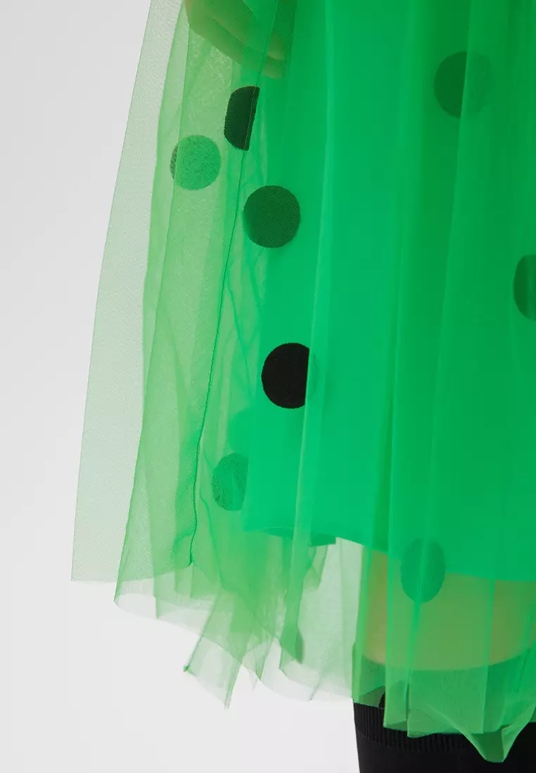 JNBY Women's Polka Dot A-Line Netted Skirt