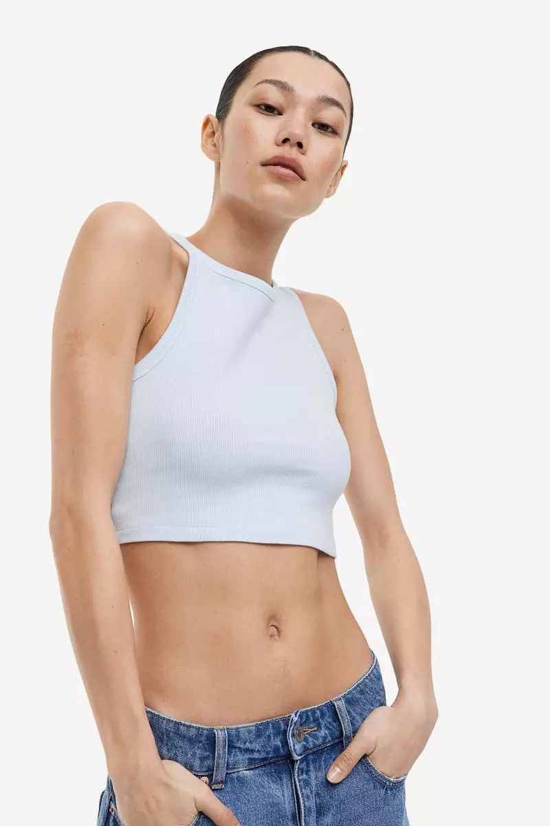 White online cropped vest