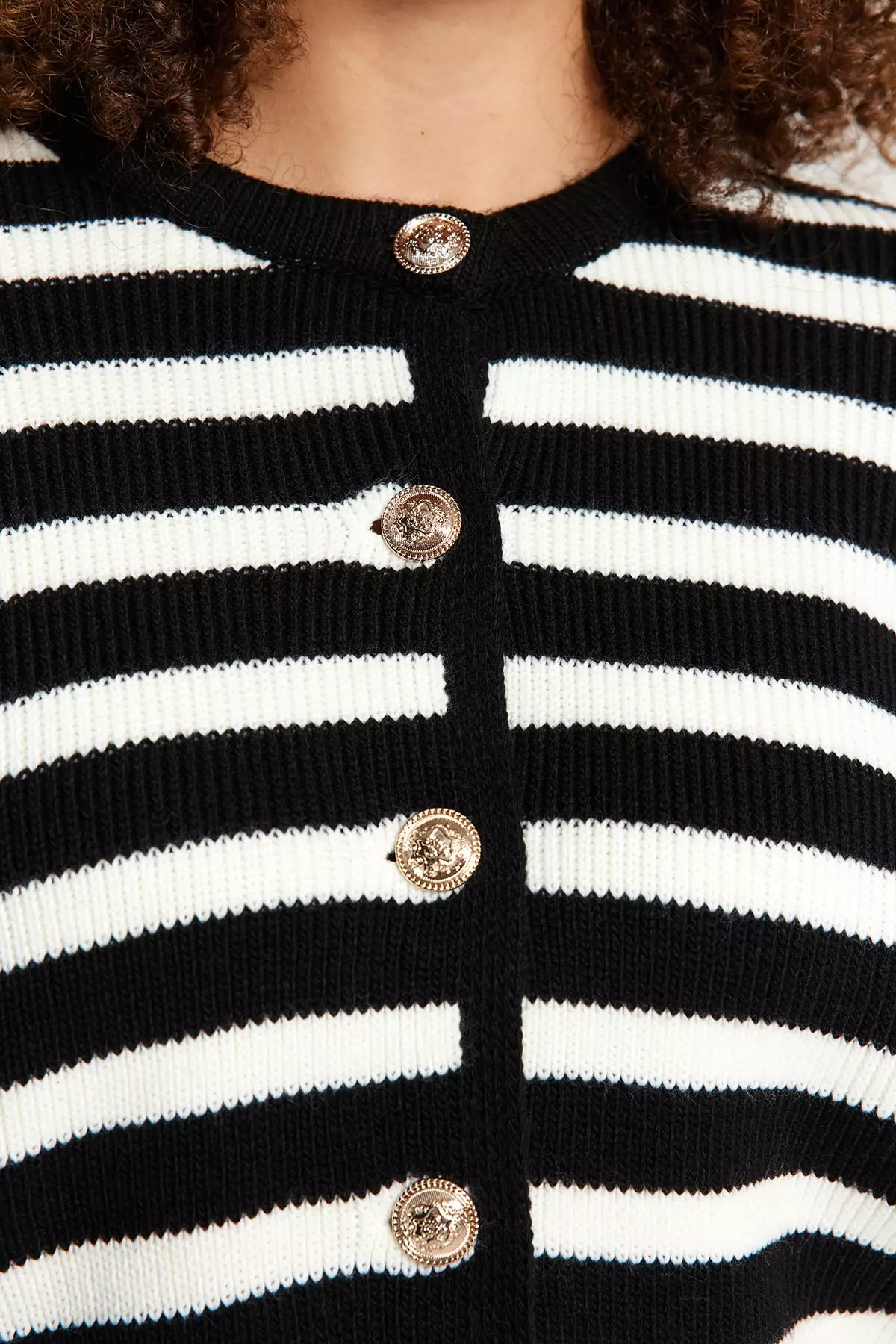 Plus Size Striped Knitted Cardigan