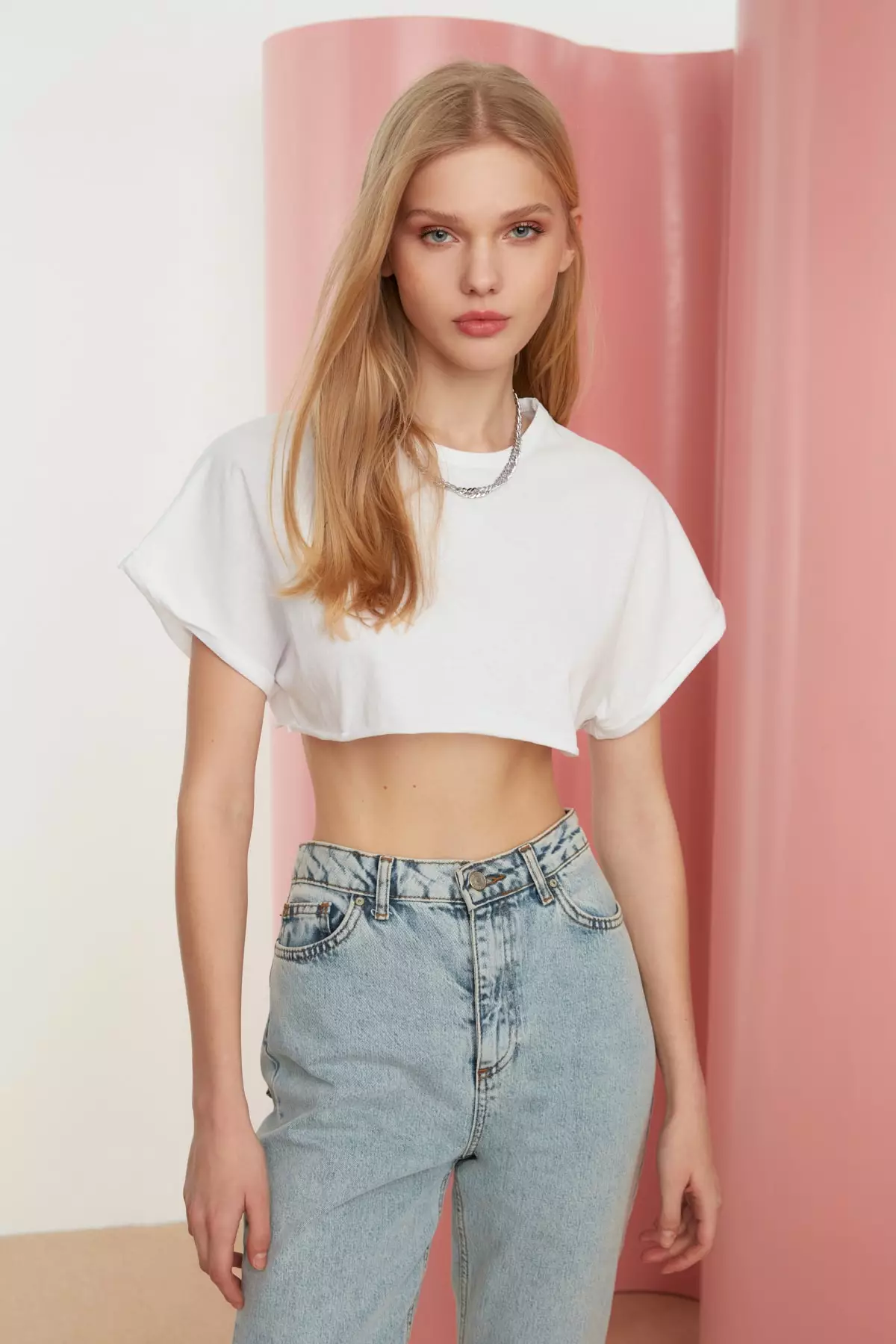 Crop Plain T-Shirt