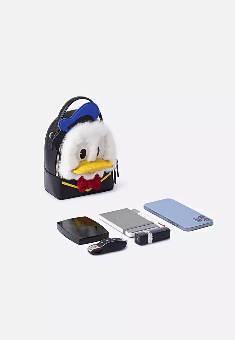 Buy FION Donald Duck Jacquard with Leather Backpack Online | ZALORA ...