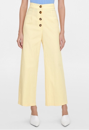button up wide leg pants