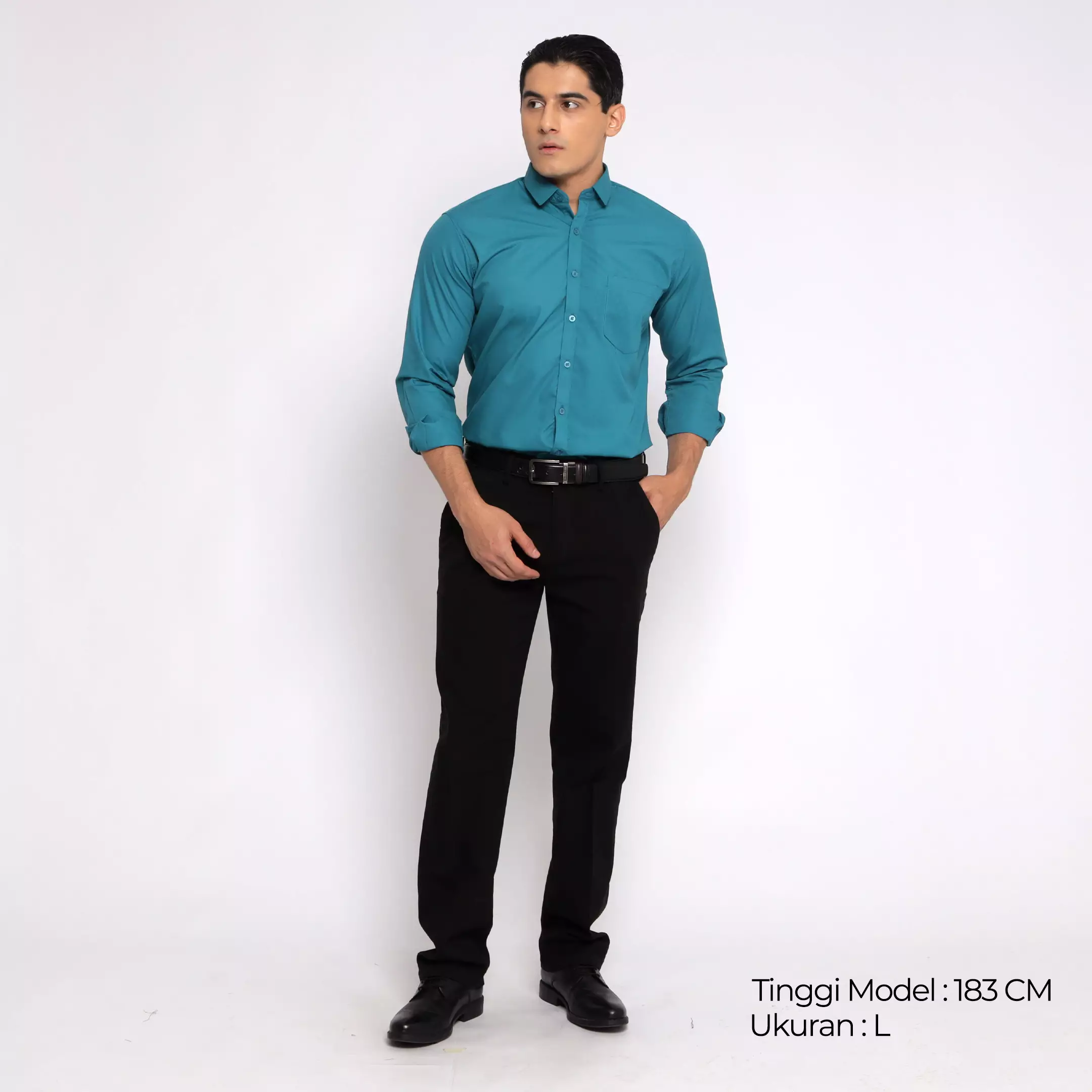 Simple Perfect Kemeja Pria Lengan Panjang Polos | Premium Solid Basic Gallant Shirt 7714 Tosca
