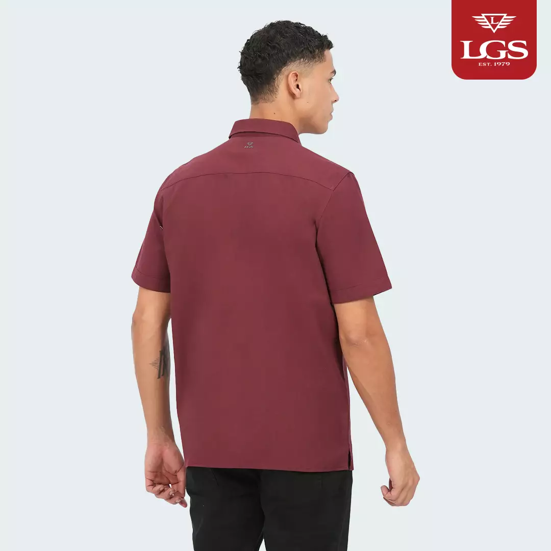 LGS - Kemeja Casual - Oxford Collection - Shirt Pria - Polos - Regular Fit - Merah Maroon - CSH.271.S2074.254.C