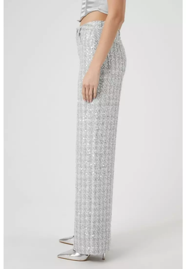 Buy FOREVER 21 Sequin Tweed Wide Leg Pants 2024 Online ZALORA