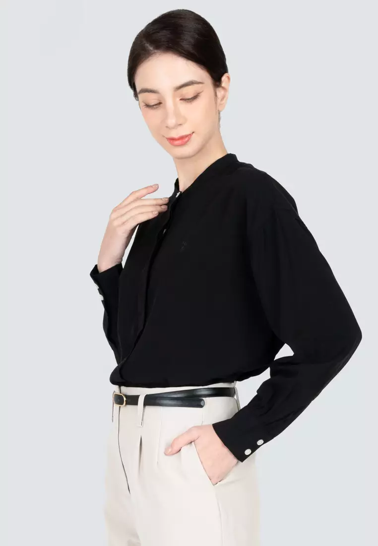 Polo Haus - Women’s Mandarin Collar Long Sleeve Shirt WBWLS004