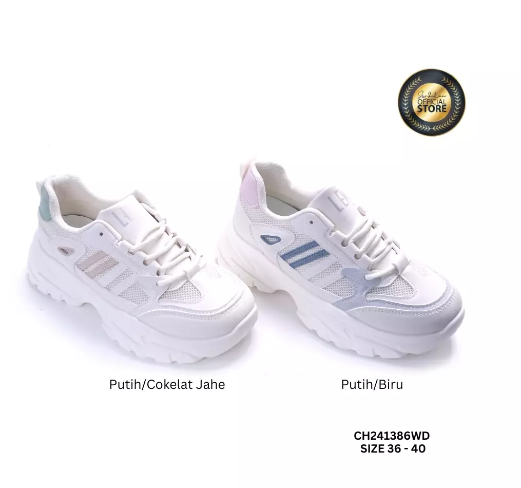 LEV By Zandilac - Sepatu Sneakers Wanita Dewasa CH241386WD - PUTIH/COKLAT JAHE