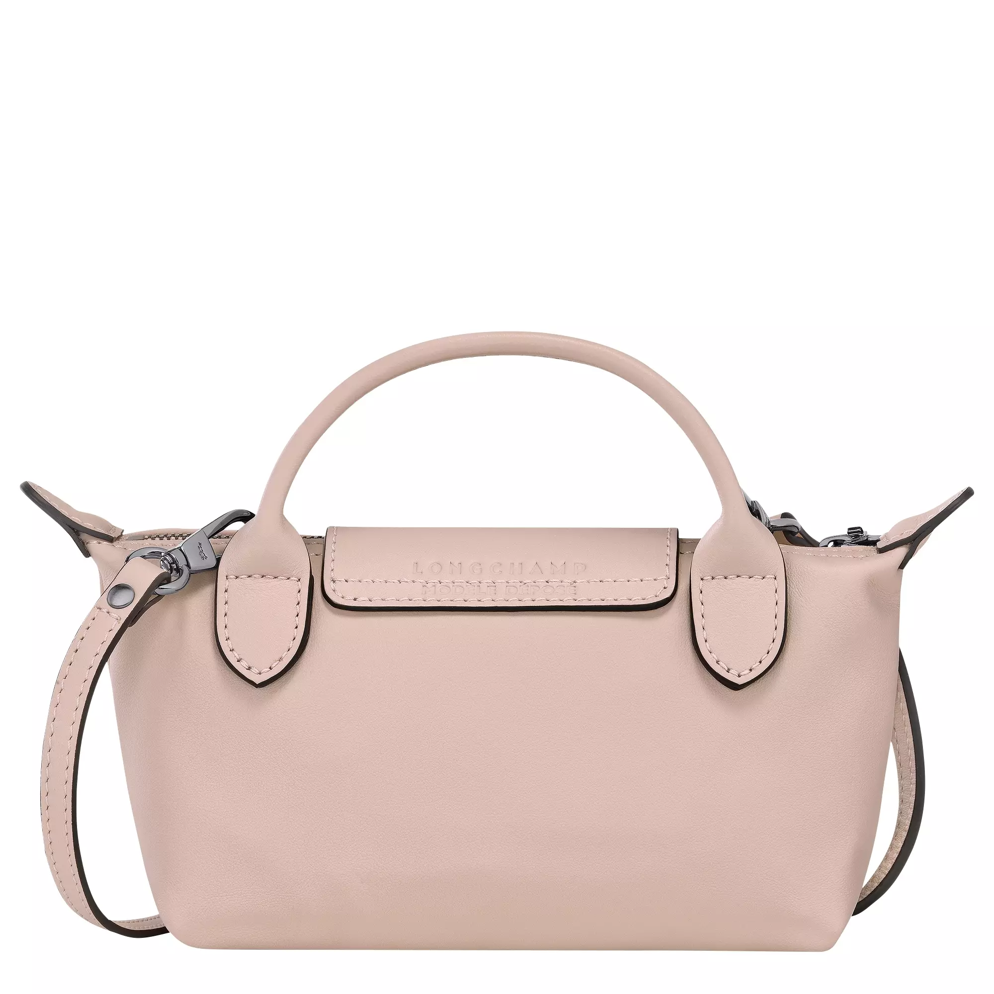 Le Pliage Xtra XS Pouch in Leather - Pink Nude