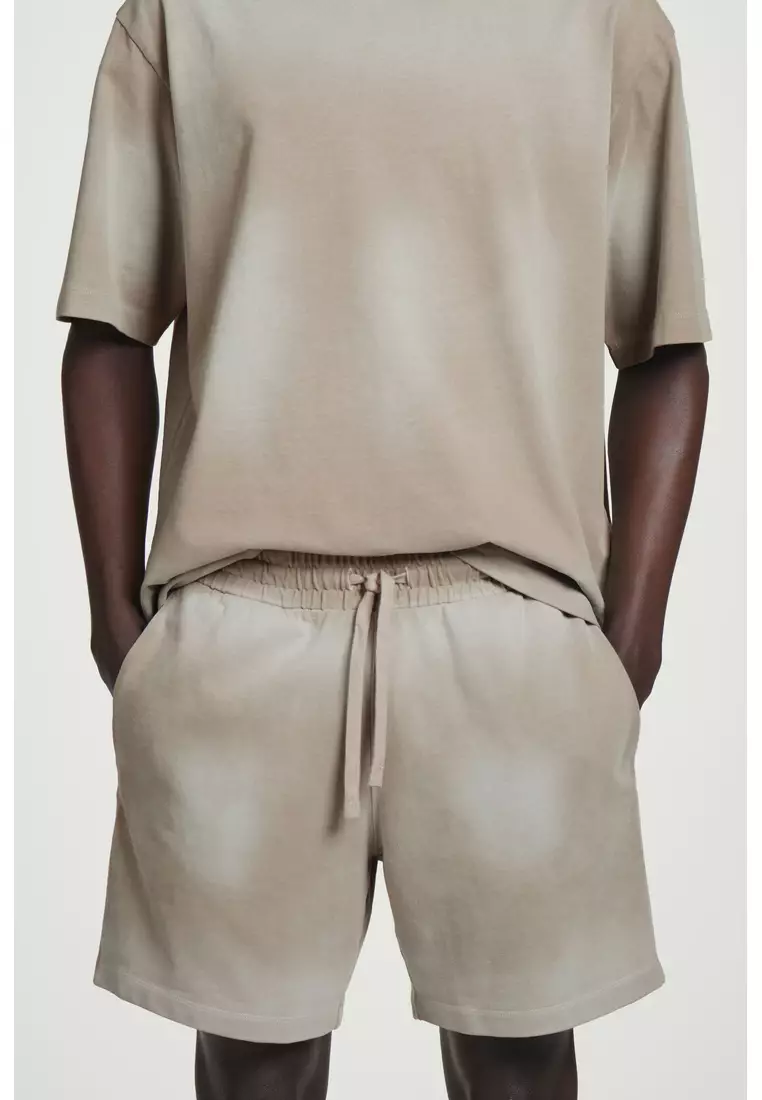 WASHED-JERSEY DRAWSTRING SHORTS