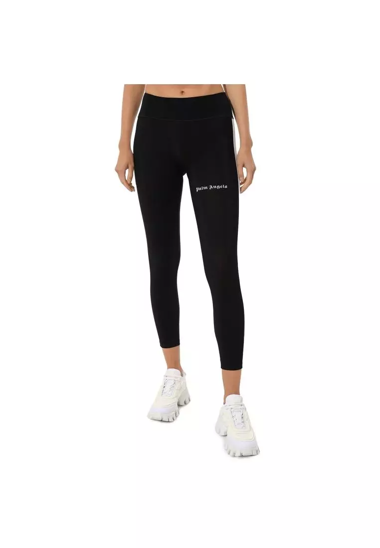 logo-waistband seamless leggings in black - Palm Angels® Official
