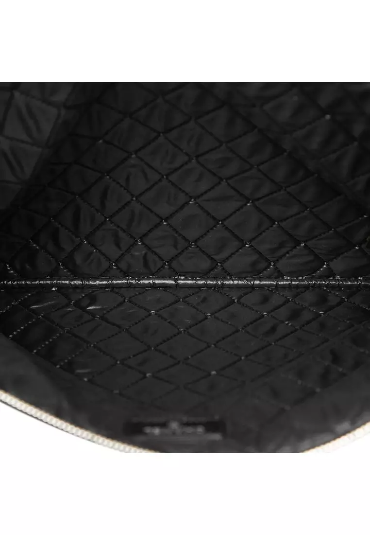 Pre-Loved Chanel Large Quilted Lambskin Double Stitch O Case Clutch