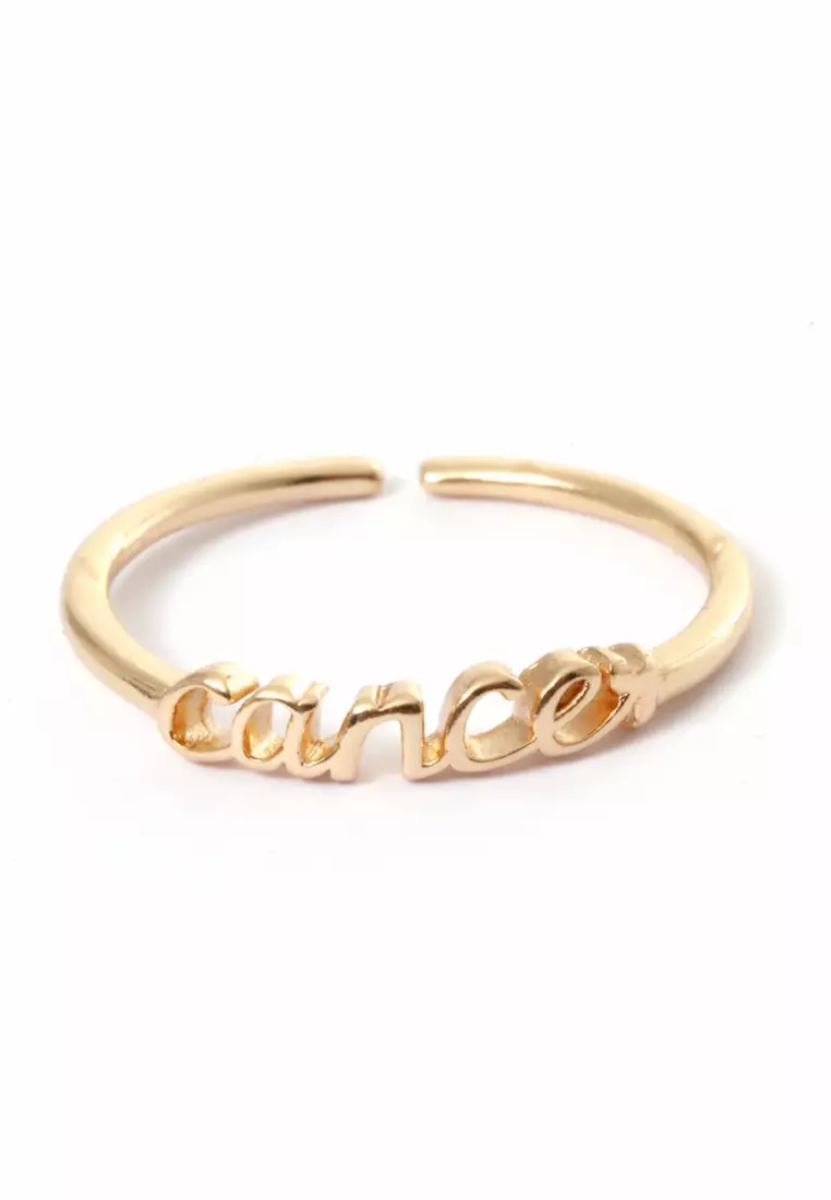 Ring Casual Rasi Bintang Perhiasan Aksesoris Fashion Wanita Gold - Cancer