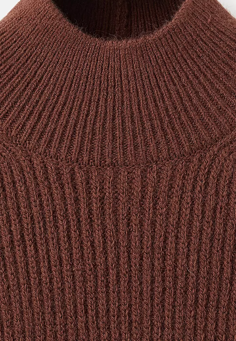 Perkins-Neck Short-Sleeved Sweater