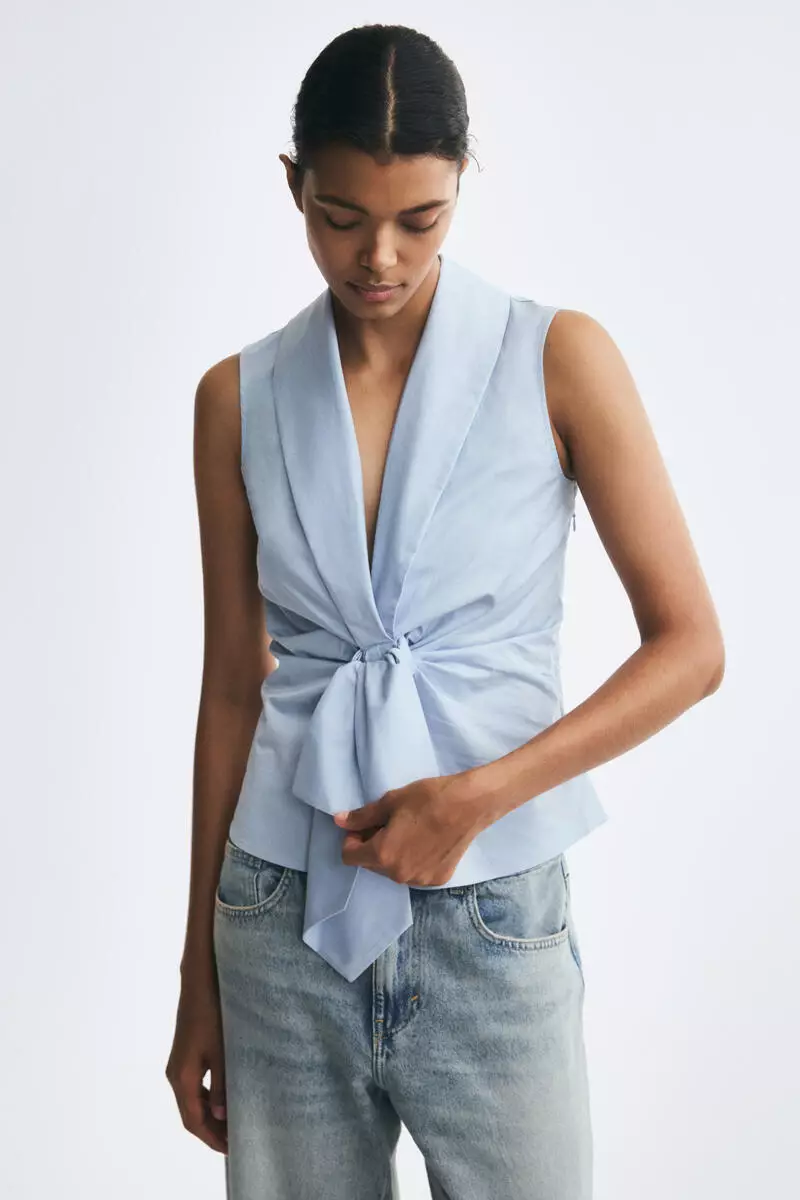 Tie-detail cotton top