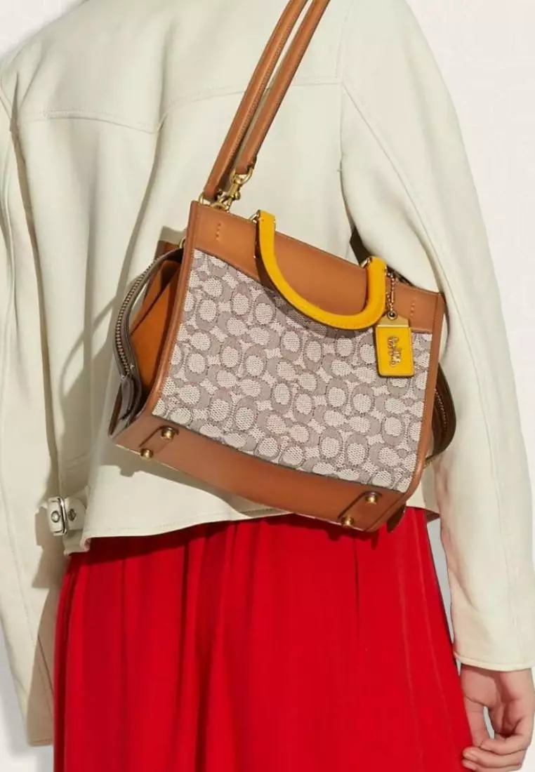 Coach Rogue 25 In Signature Textile Jacquard Cocoa Burnished Amb