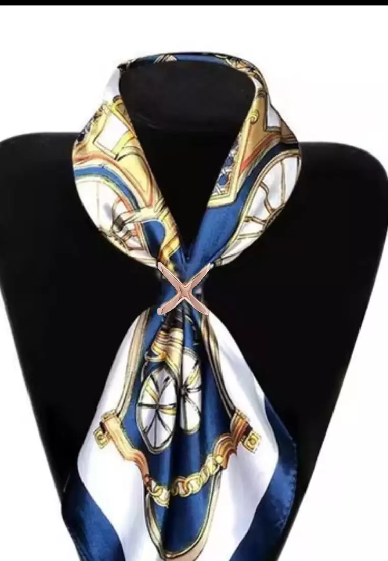 Women's Accessories X Shaped Scarf Ring Buckle  Bros Wanita Rose Gold
