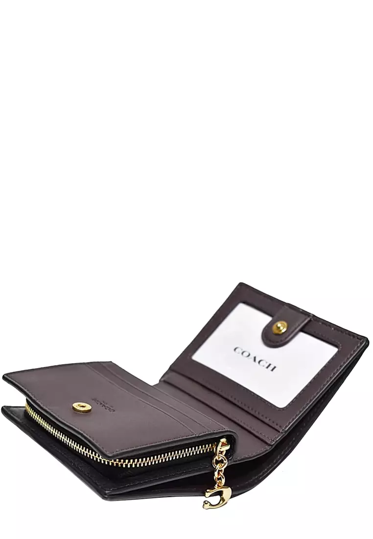 Coach Snap Wallet in Novelty Leather in Black C6092