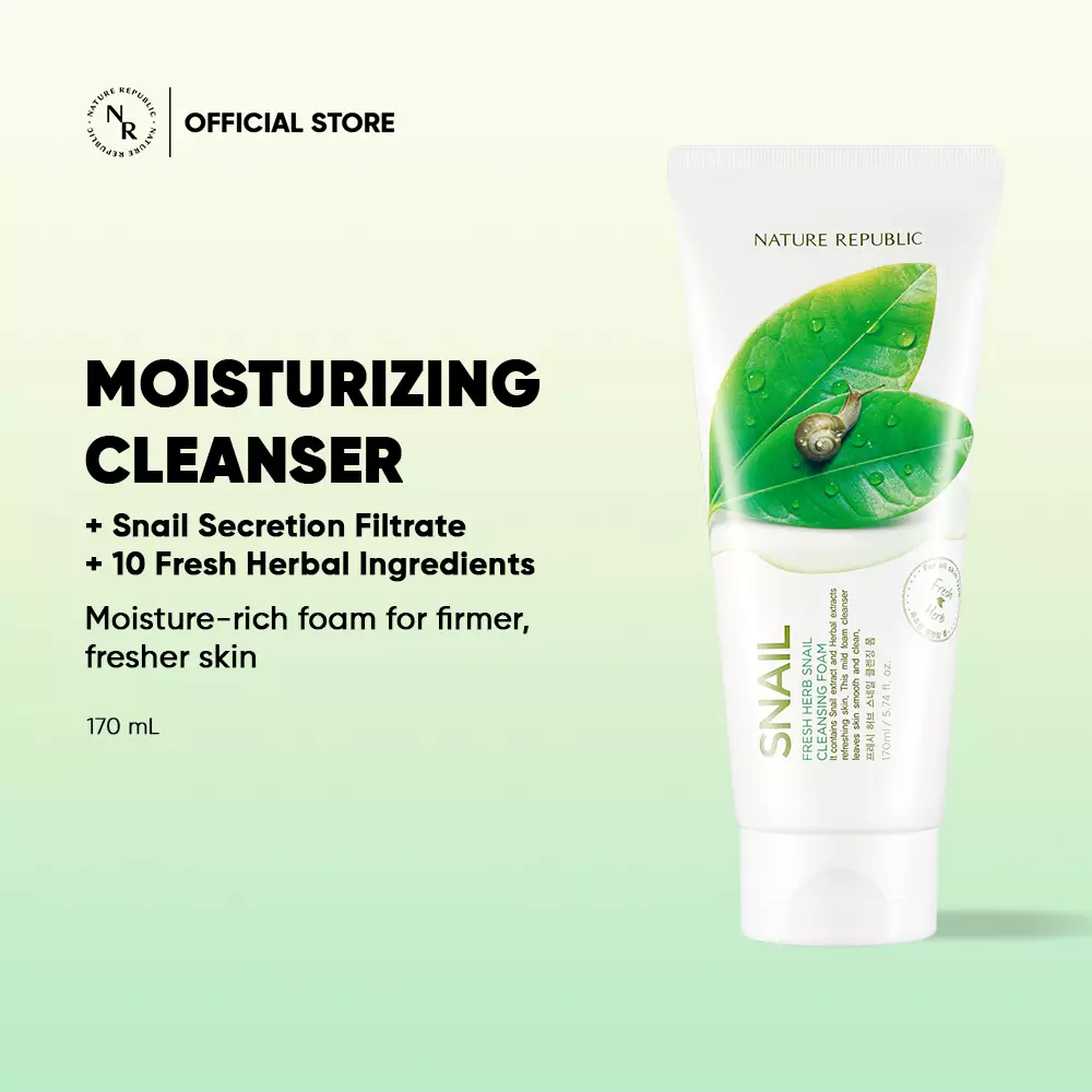 NATURE REPUBLIC [6 PCS] Fresh Herb Cleansing Foam 170ML + Real Nature Mask Sheet 5PCS | Bundle Sabun Cuci Muka + Sheet Mask 5PCS