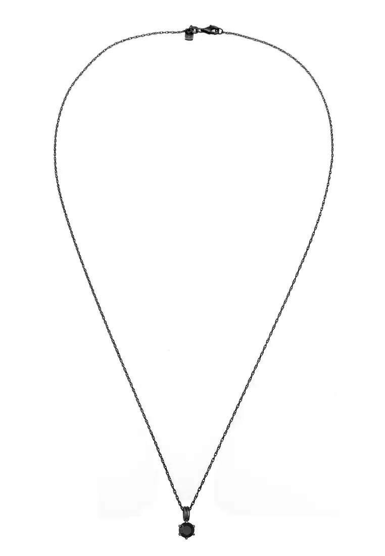 施华洛世奇®男士单钻黑色水晶项链