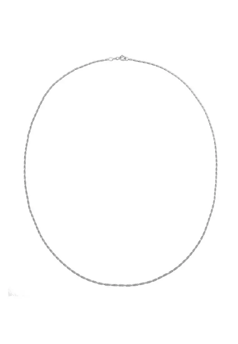 EXCLUSIVE Kalung Perhiasan Perak 925 Pria Cord Simple Twisted