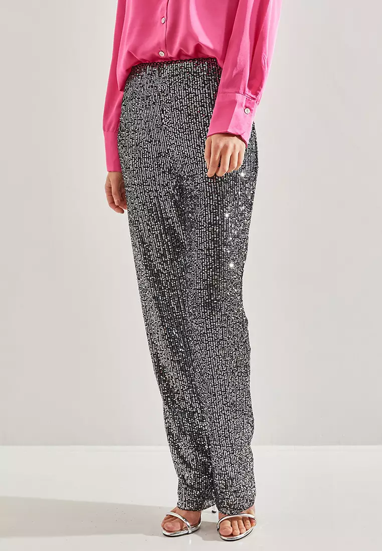 Bianco Lucci Sequined Trousers