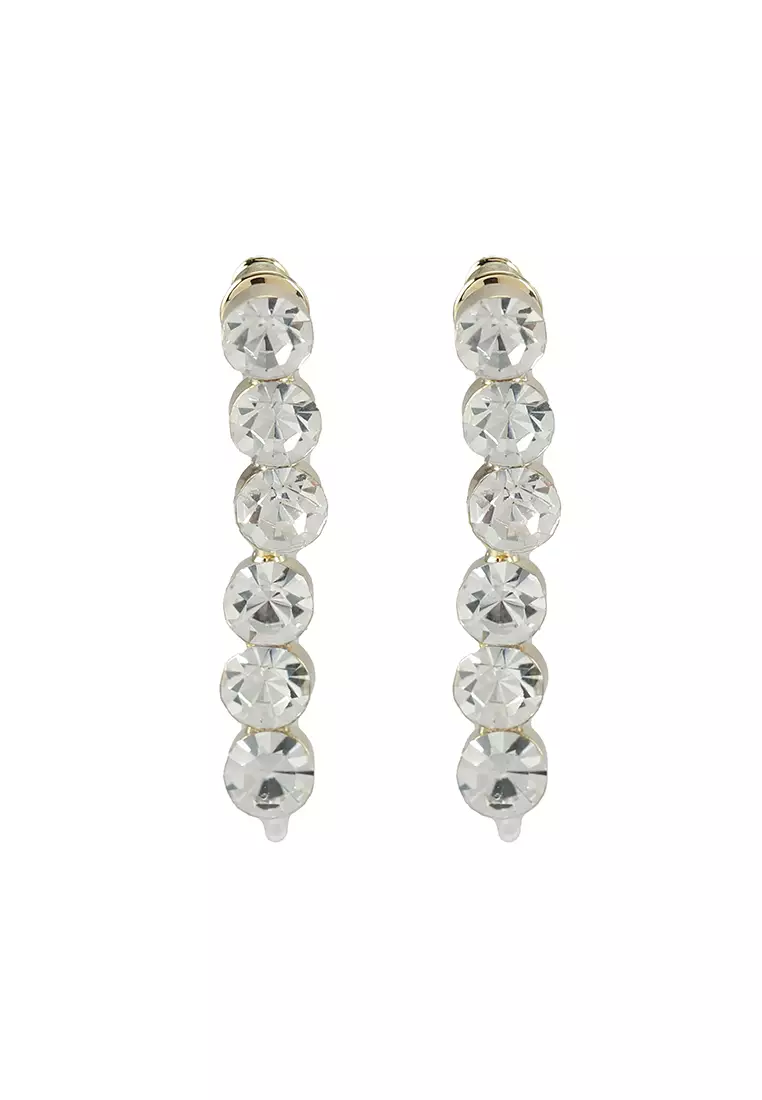 Gold sparkly drop earrings top