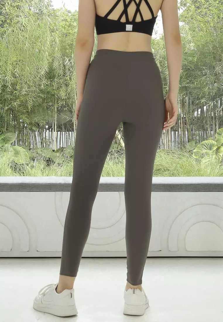Fitwear - Celana / Legging Pendek Olahraga AURELIA COMPRSSION WAIST TIE - ROCK GRAY