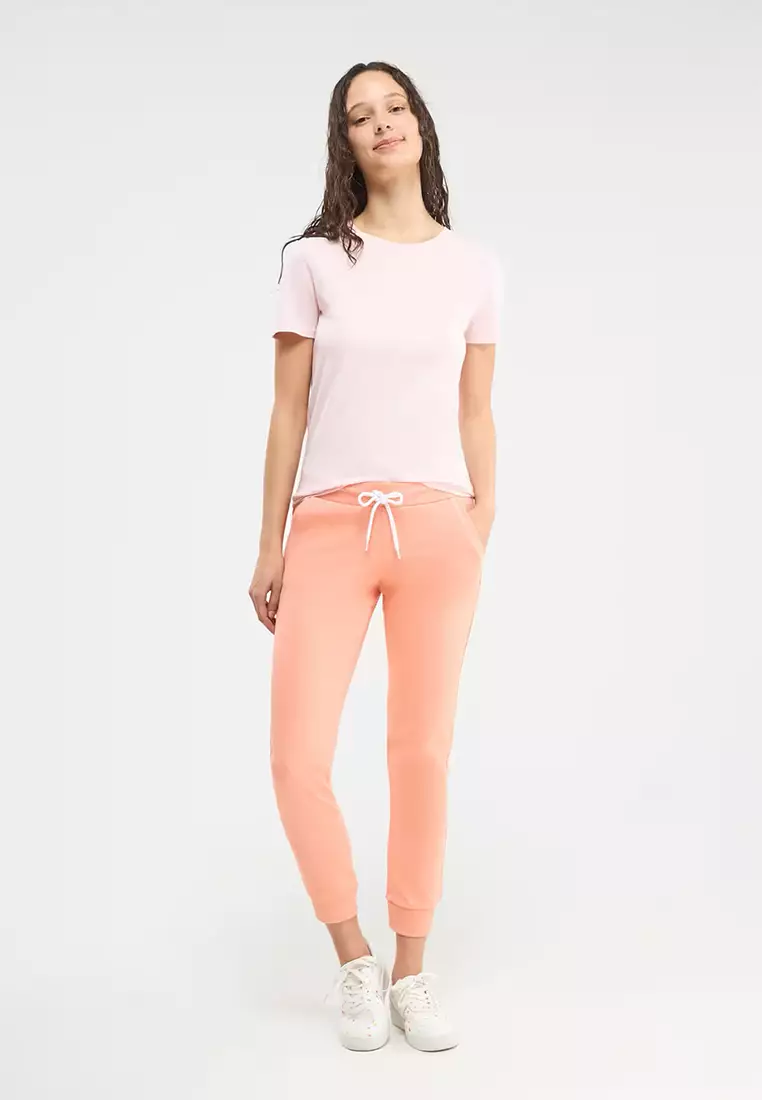 Elasticated Ribbed Band Sweatpants For Women