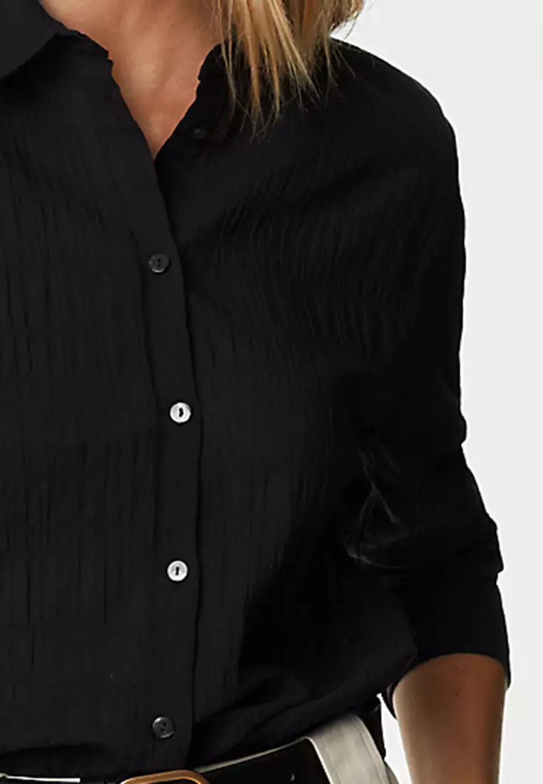 Cotton Rich Textured Collared Shirt