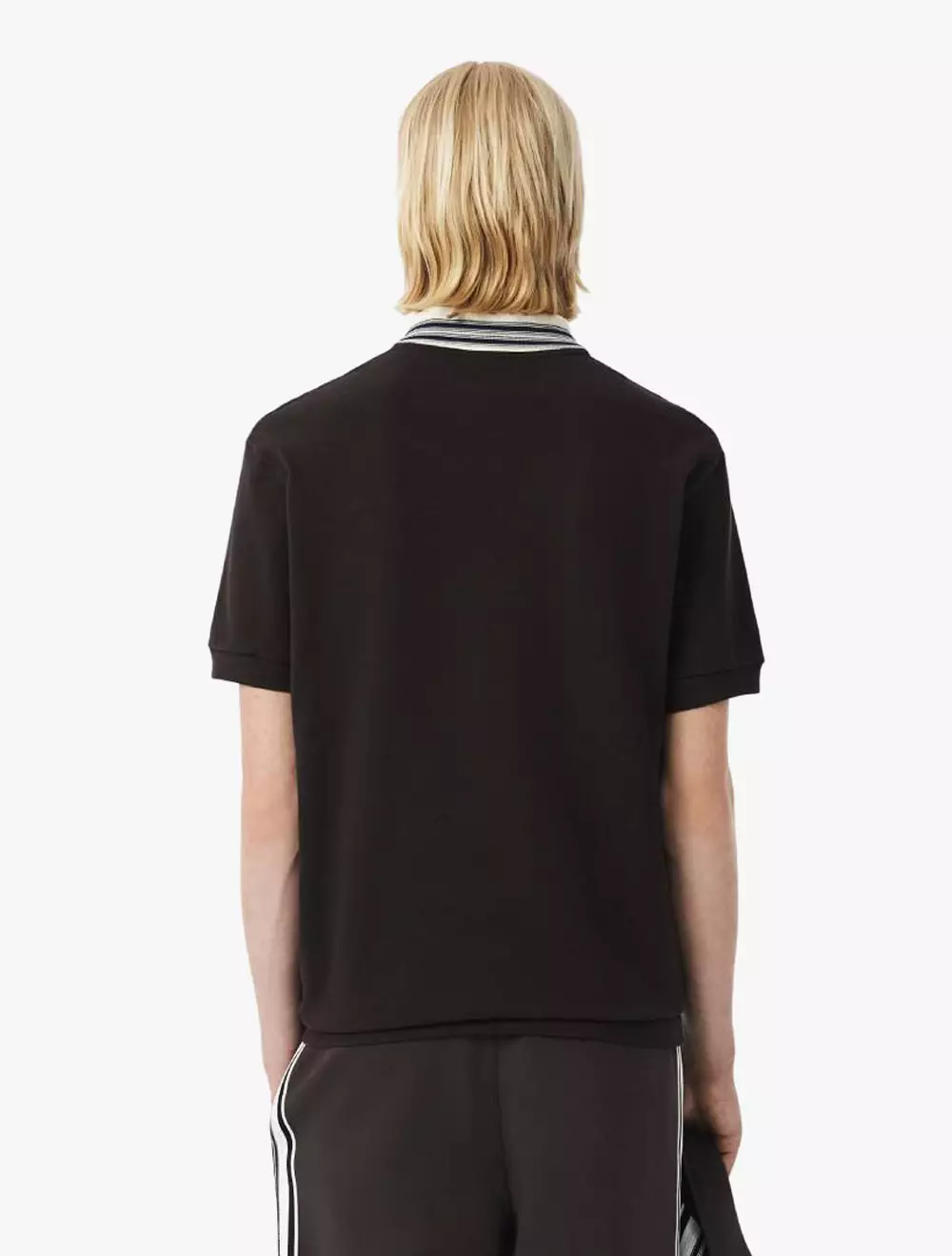 French Made Classic Fit Stripe Collar Polo Shirt - Brown