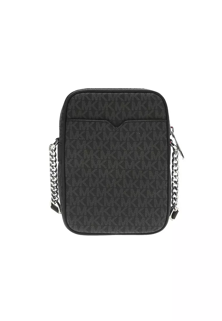 JET SET Women's Black Signature Pattern Crossbody Bag In Black 35F1STVC2B