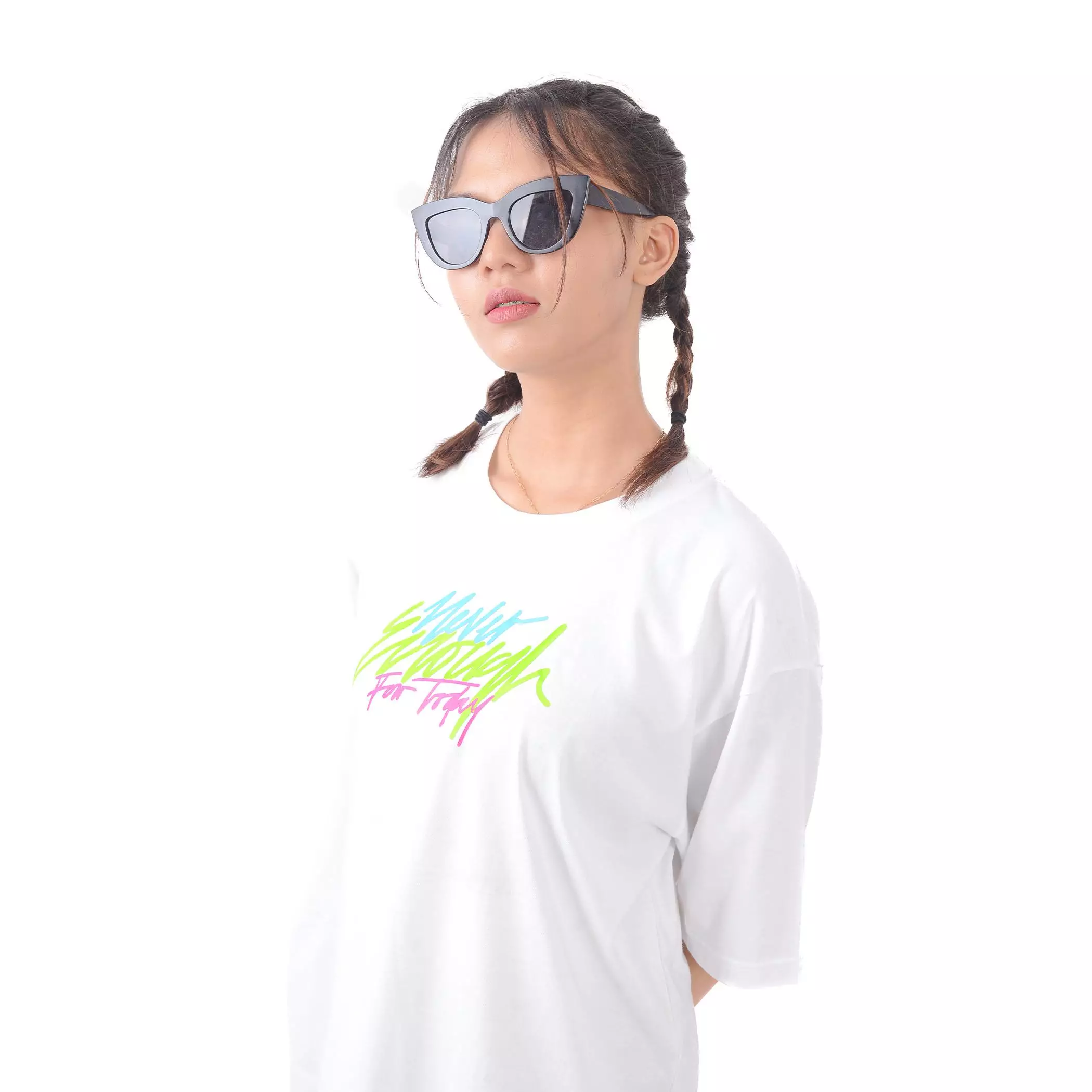 Enough For Today - T-Shirt Kaos Oversize Never Today White