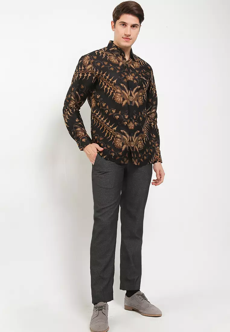 Abhicandra Kemeja Batik Exclusive Premium Pria Casual Modern Lengan Panjang