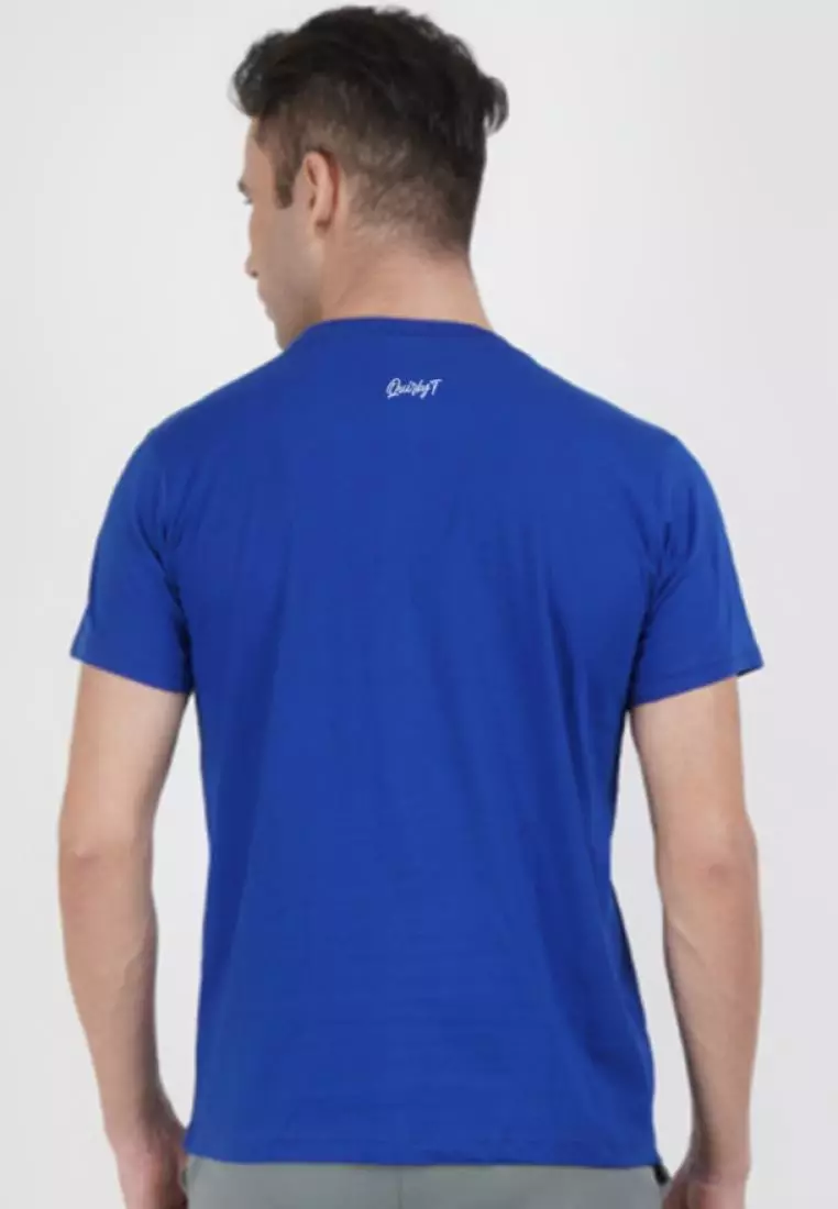 Super Power Royal Blue Cotton Short Sleeve Regular Fit Tee