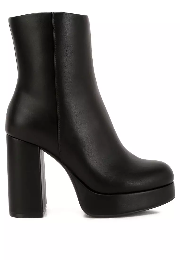 Ankle length black on sale boots