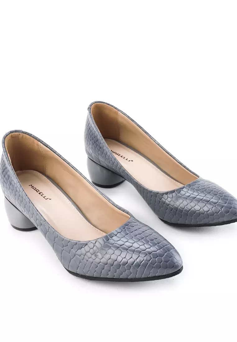 Celine Sepatu Pantofel Wanita Kantor Pumps - Grey Croco