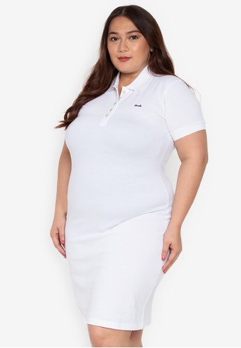 Shop Le Tigre Plus  Size  Plain Polo  Shirt  Dress  Online on 