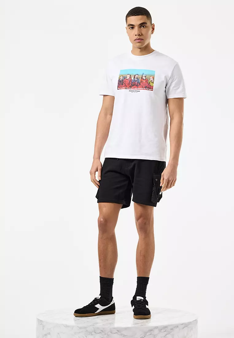 MENS BLACK PINK SANDS PARACHUTE OVERLAY SHORT