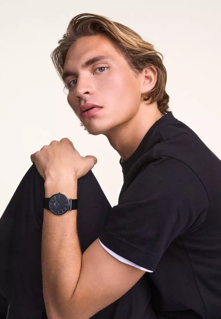 Classic 40mm Anthracite-Grey Piano Brushed Grey - Men Watch stainless steel watch DW Official Authentic Original jam tanggan lelaki DW jam tangan